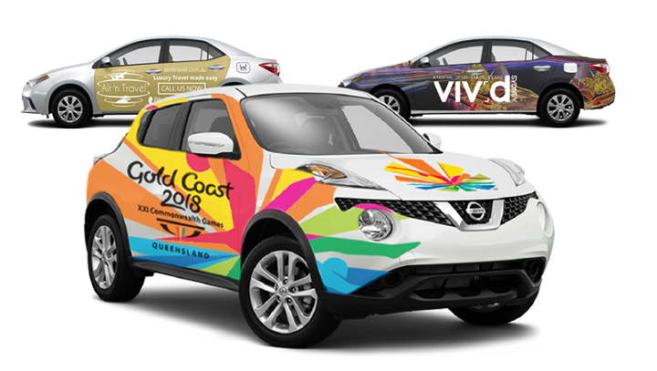 wrappli logo image, with multiple cars with advertising